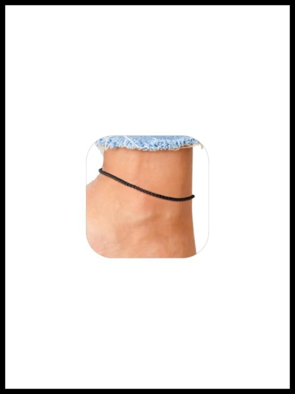 Stainless Steel Ankle Bracelet Waterproof Tarnish Resistant Round Box Chain